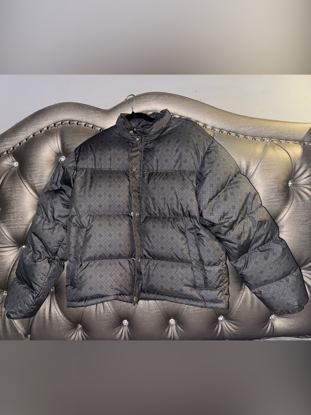 CHROME HEARTS MONOGRAM PUFFER JACKET BRAND NEW GRAY